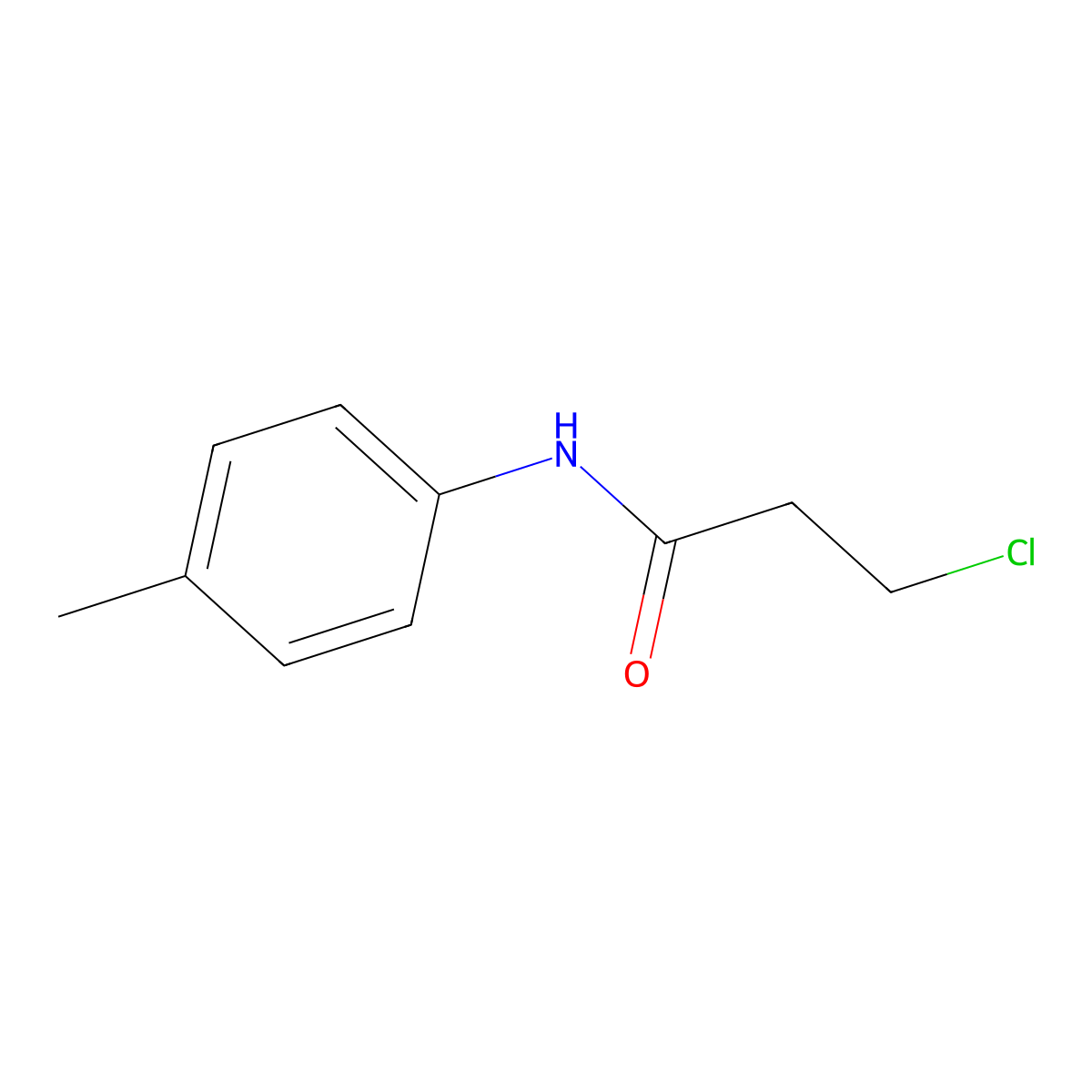 3-chloro-N-(4-methylphenyl)propanamide molecular structure, CAS 19342-88-2