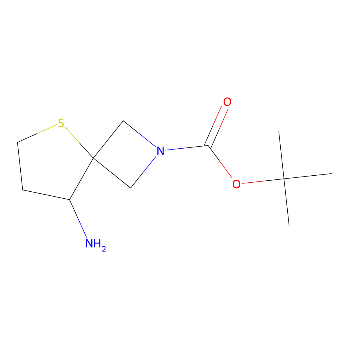 Tert-butyl 8-amino-5-thia-2-azaspiro[3.4]octane-2-carboxylate molecular structure, CAS 1934243-43-2
