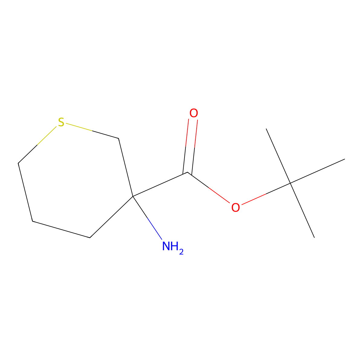 tert-Butyl 3-aminothiane-3-carboxylate molecular structure, CAS 1934244-20-8