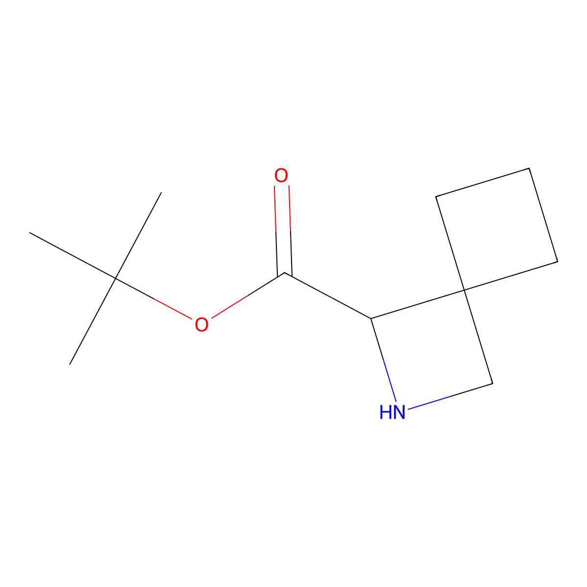 Tert-butyl 2-azaspiro[3.3]heptane-1-carboxylate molecular structure, CAS 1934244-38-8