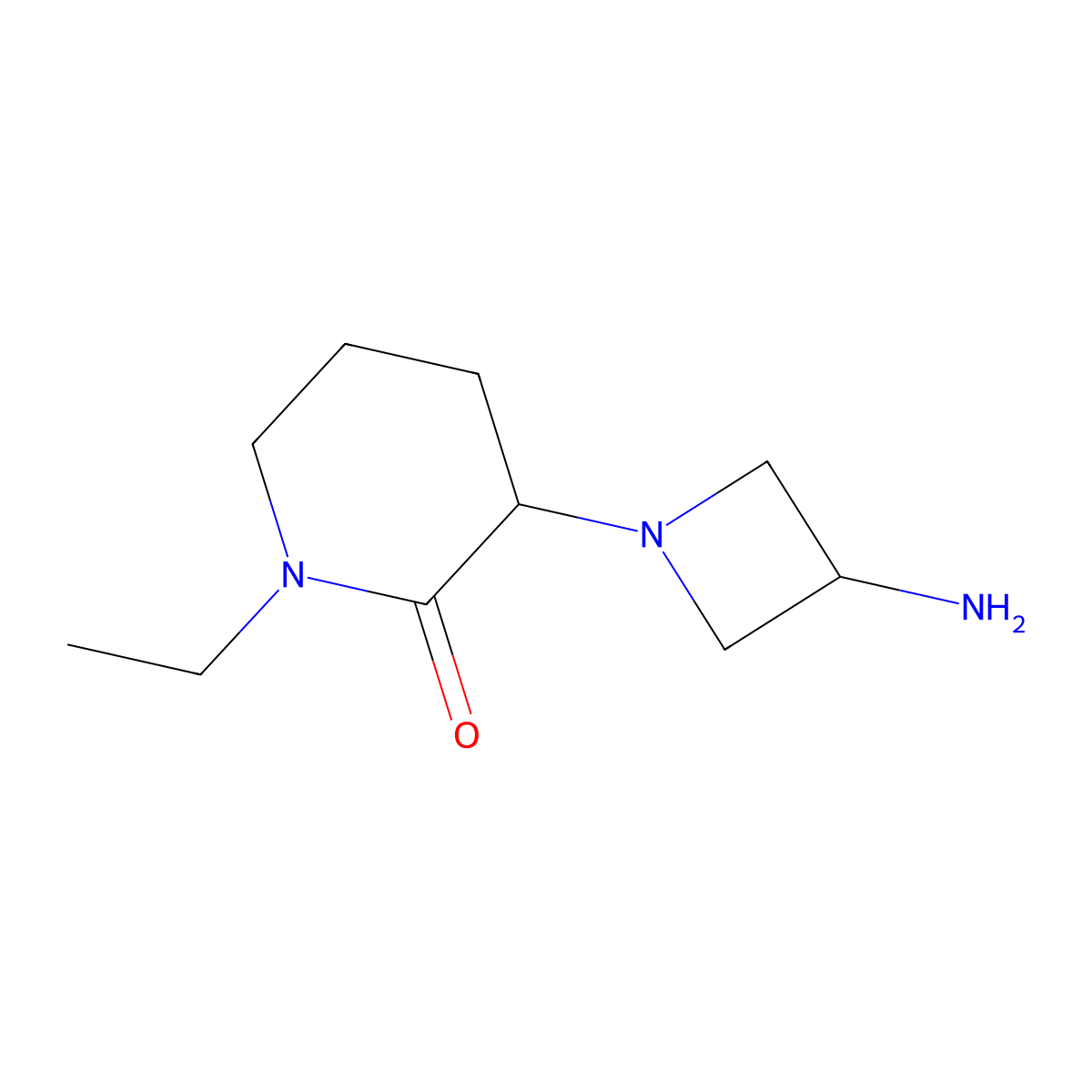 3-(3-Aminoazetidin-1-yl)-1-ethylpiperidin-2-one molecular structure, CAS 1934255-97-6