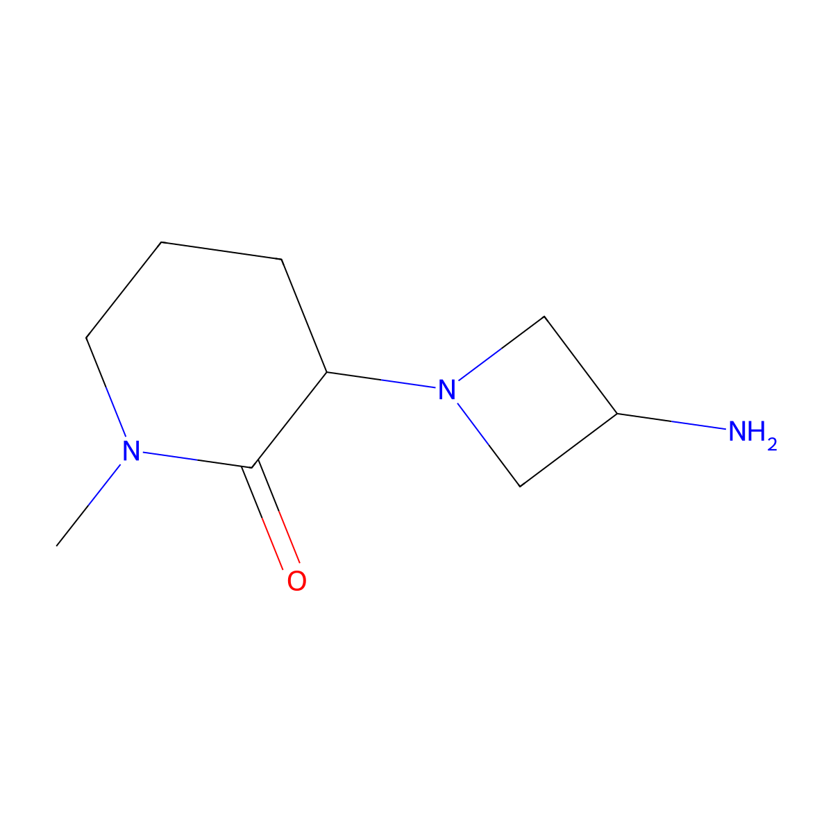 3-(3-Aminoazetidin-1-yl)-1-methylpiperidin-2-one molecular structure, CAS 1934264-11-5
