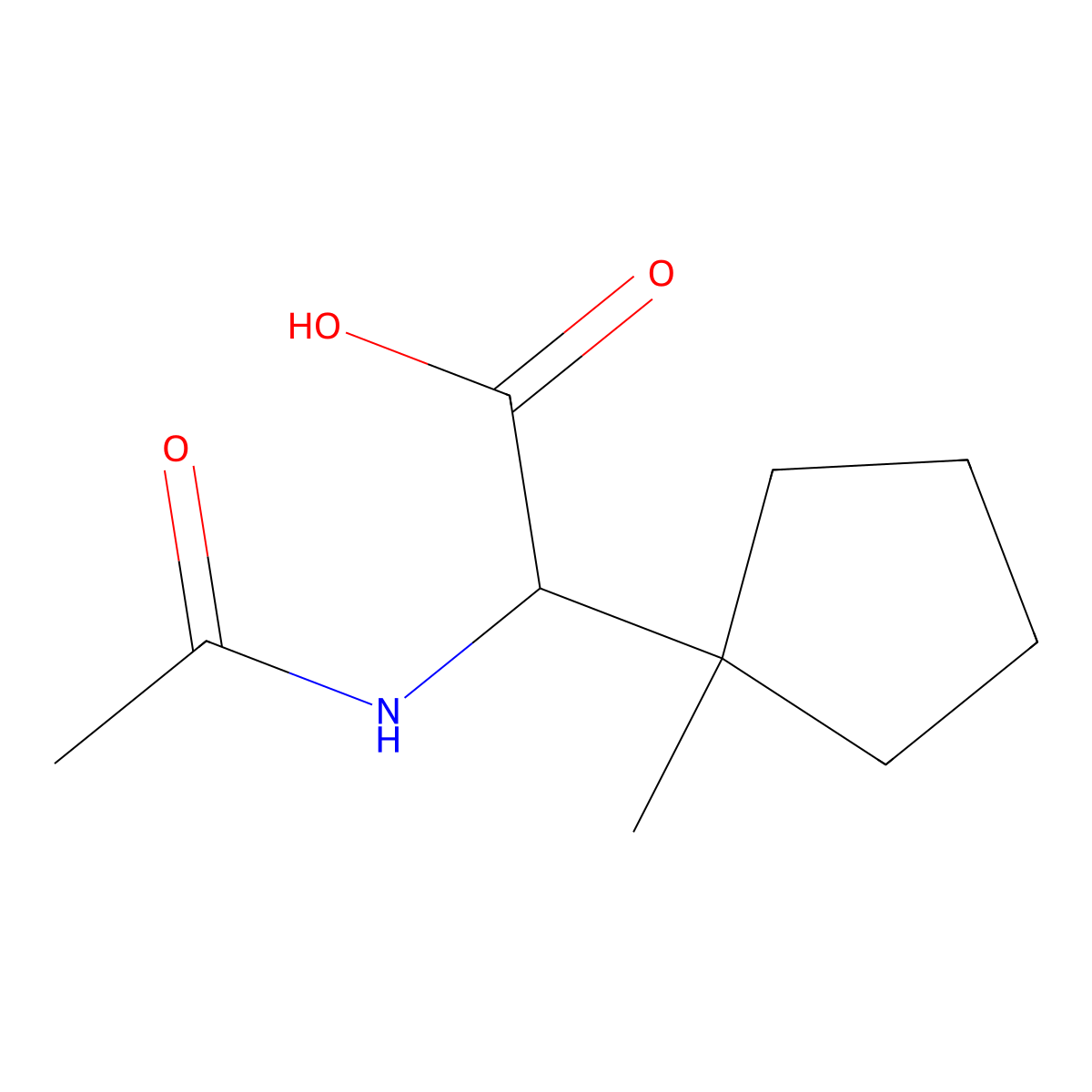 2-Acetamido-2-(1-methylcyclopentyl)acetic acid molecular structure, CAS 1934265-21-0