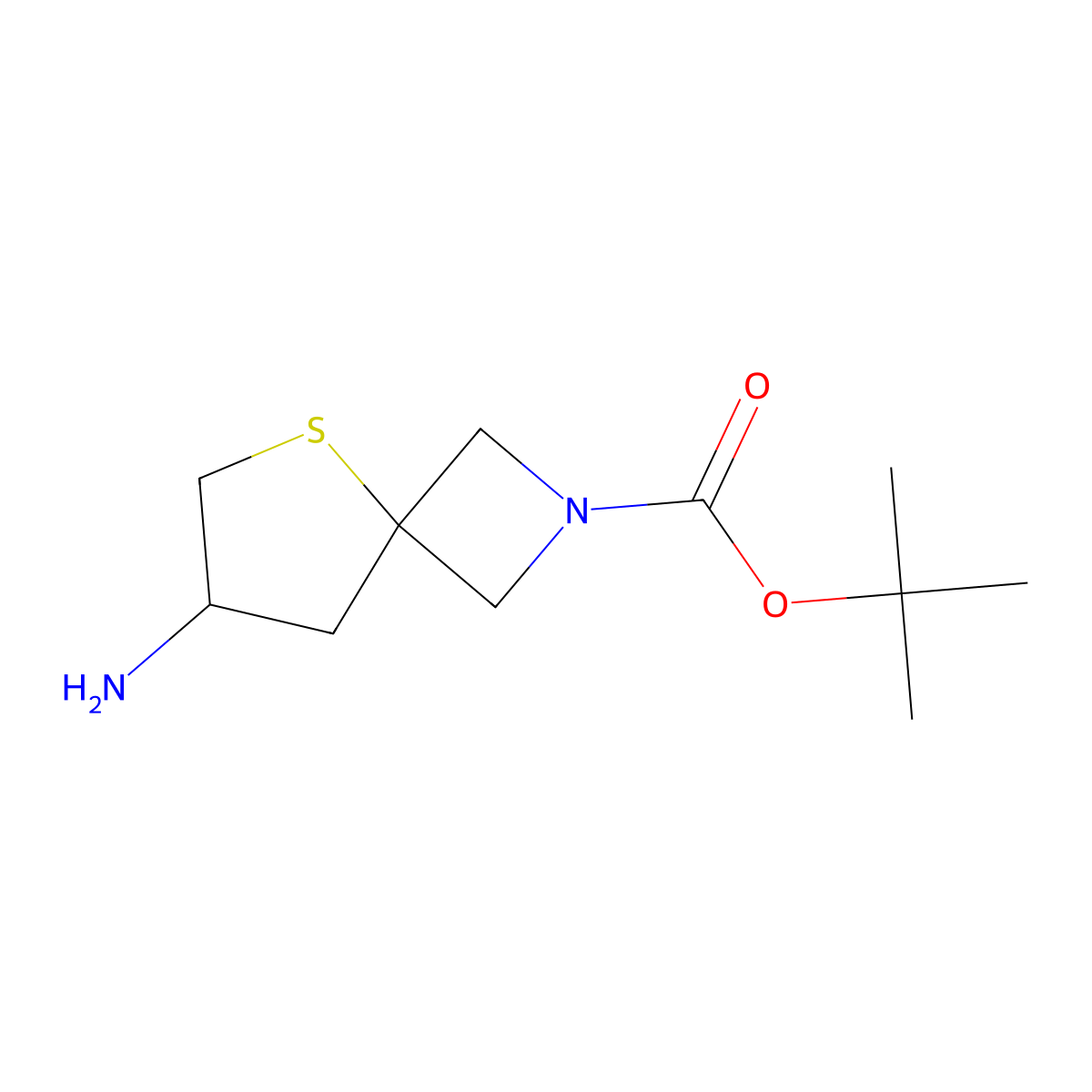 Tert-butyl 7-amino-5-thia-2-azaspiro[3.4]octane-2-carboxylate molecular structure, CAS 1934265-93-6