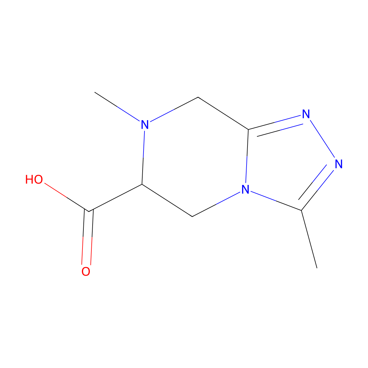3,7-Dimethyl-5H,6H,7H,8H-[1,2,4]triazolo[4,3-a]pyrazine-6-carboxylic acid molecular structure, CAS 1934266-17-7