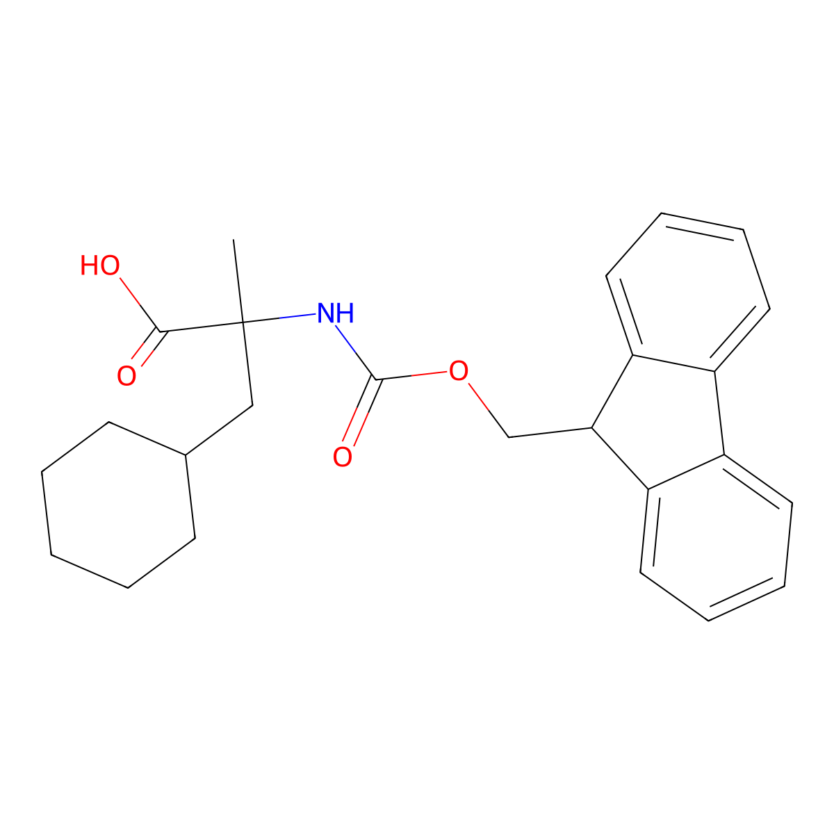Fmoc-a-methyl-(S)-3-cyclohexylalanine molecular structure, CAS 1934266-55-3
