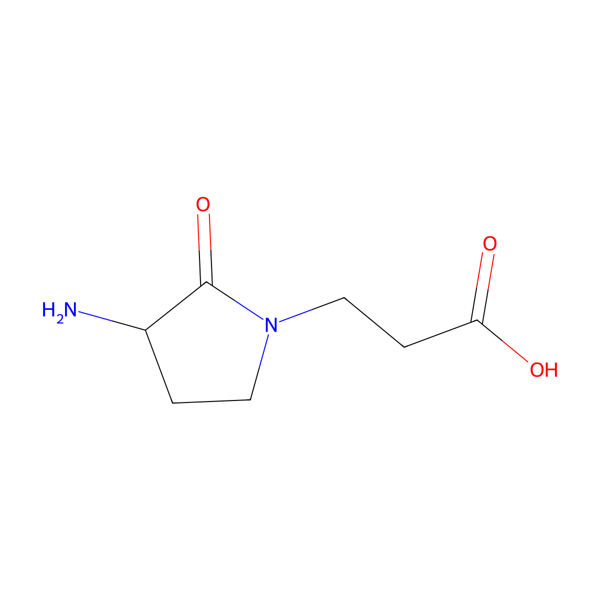 3-(3-Amino-2-oxopyrrolidin-1-yl)propanoic acid molecular structure, CAS 1934268-45-7