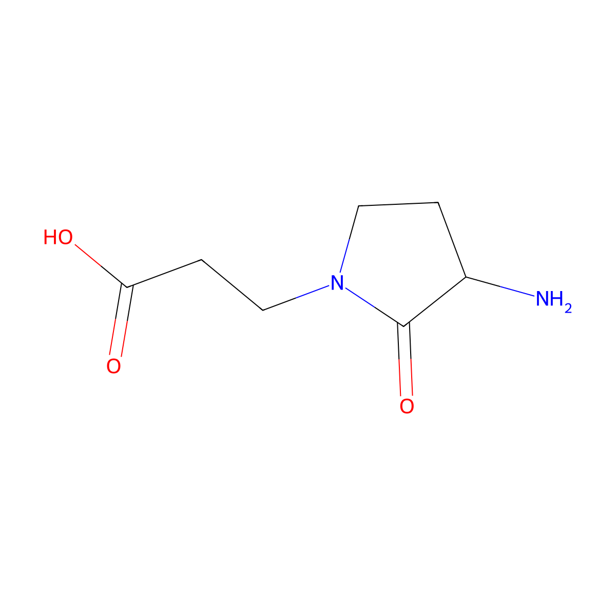 3-(3-Amino-2-oxopyrrolidin-1-yl)propanoic acid molecular structure, CAS 1934268-45-7