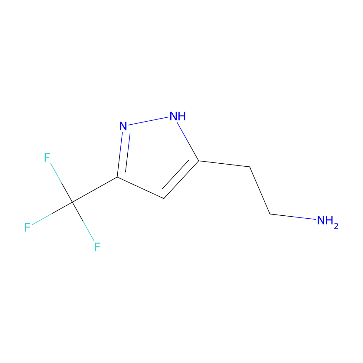 2-[3-(trifluoromethyl)-1H-pyrazol-5-yl]ethan-1-amine molecular structure, CAS 1934270-66-2