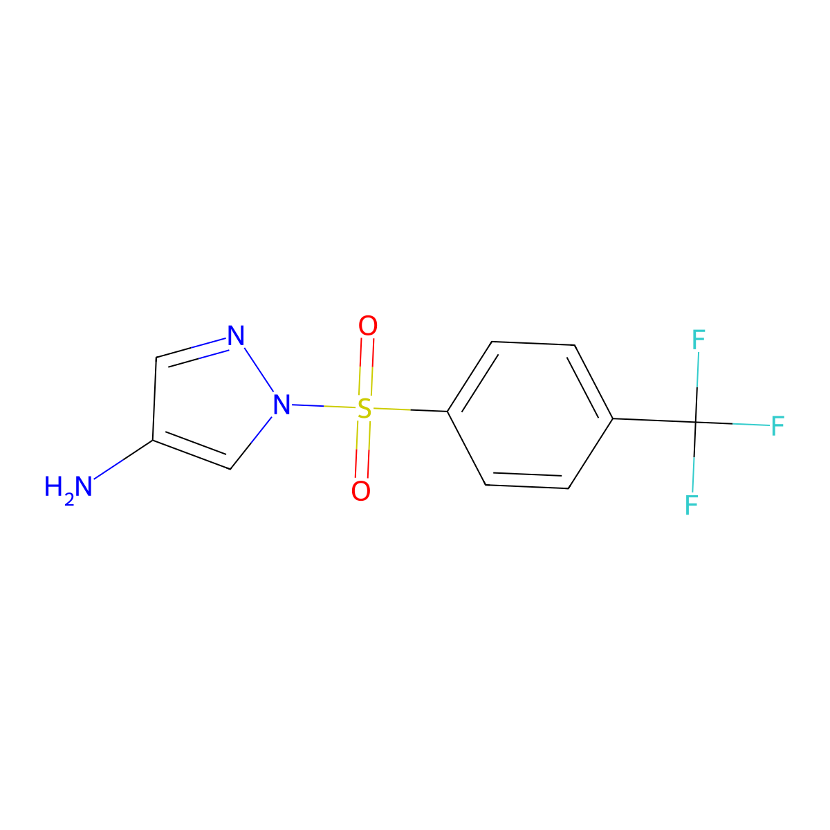 1-((4-(Trifluoromethyl)phenyl)sulfonyl)-1H-pyrazol-4-amine molecular structure, CAS 1934285-34-3