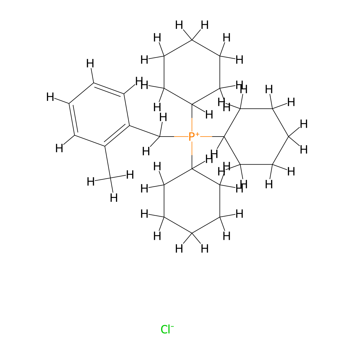 Tricyclohexyl[(2-methylphenyl)methyl]phosphanium chloride molecular structure, CAS 1934296-73-7
