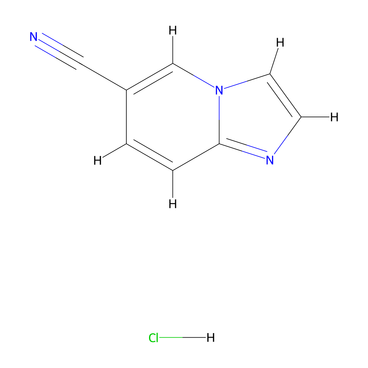 Imidazo[1,2-a]pyridine-6-carbonitrile hydrochloride molecular structure, CAS 1934299-50-9