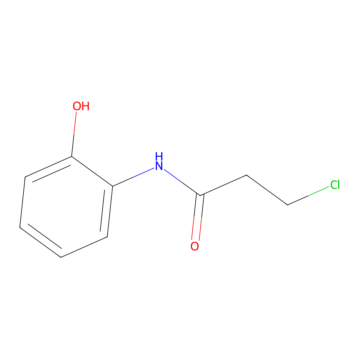 3-chloro-N-(2-hydroxyphenyl)propanamide molecular structure, CAS 19343-16-9
