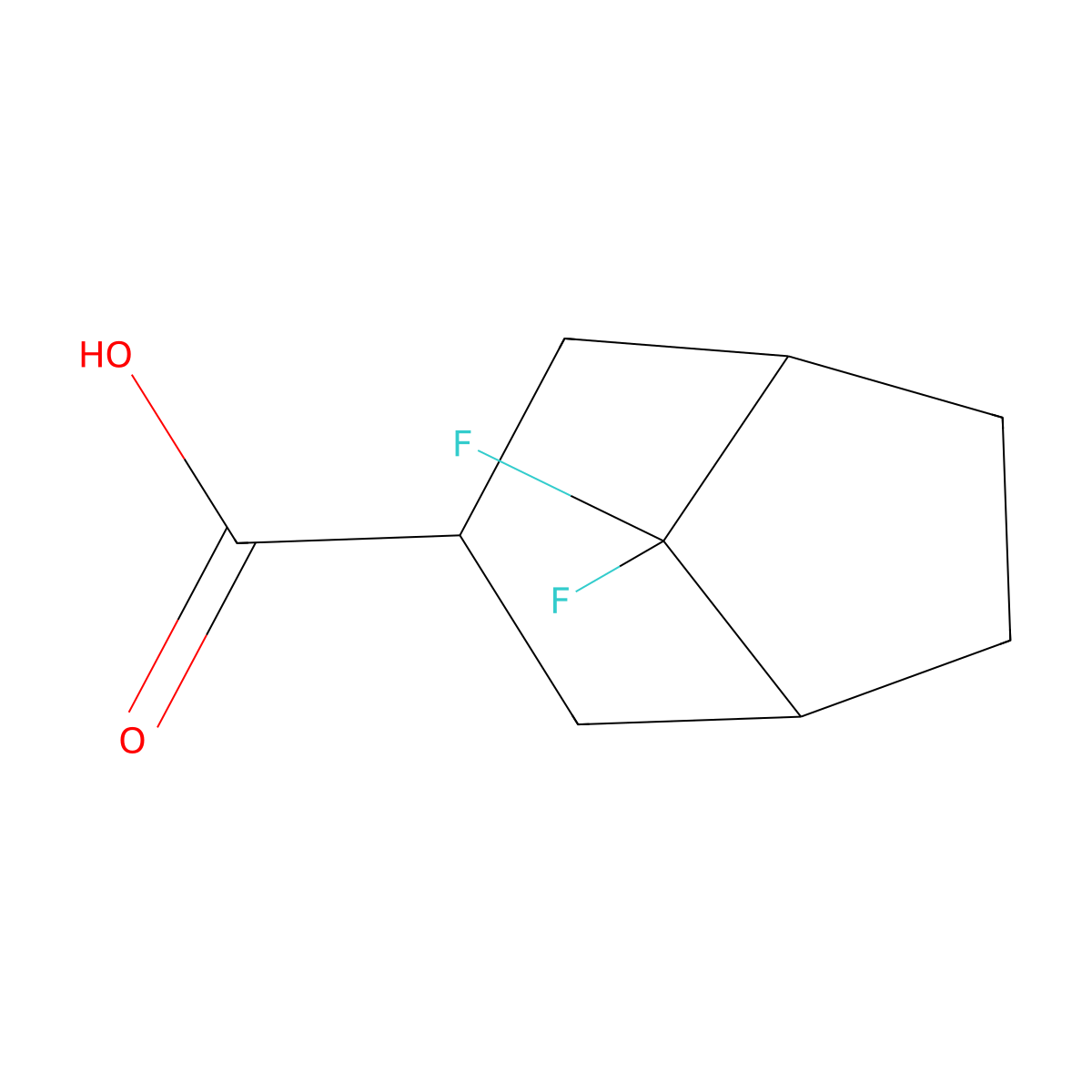 8,8-Difluorobicyclo[3.2.1]octane-3-carboxylic acid molecular structure, CAS 1934303-17-9