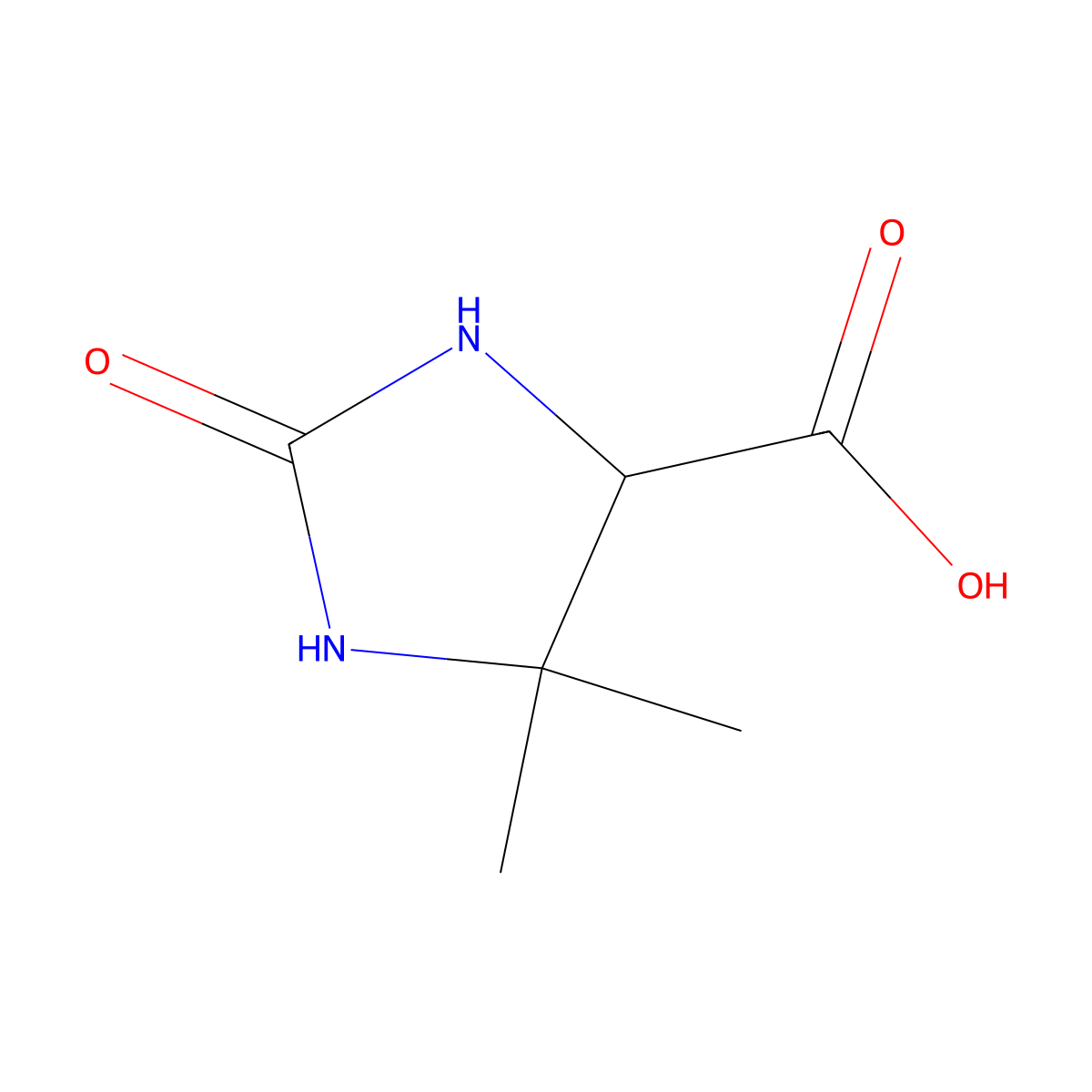 5,5-Dimethyl-2-oxoimidazolidine-4-carboxylic acid molecular structure, CAS 1934363-08-2