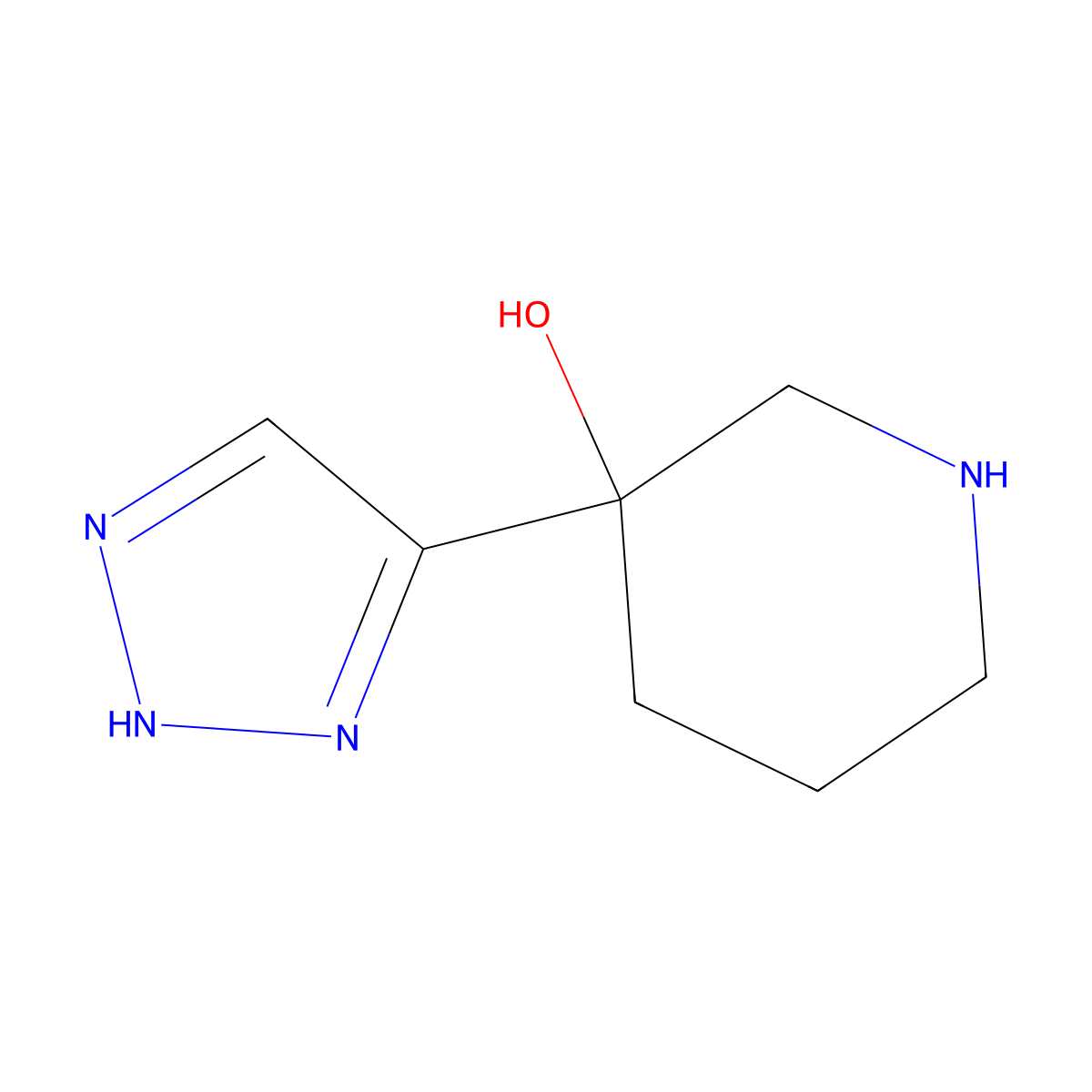 3-(1H-1,2,3-Triazol-4-yl)piperidin-3-ol molecular structure, CAS 1934363-59-3