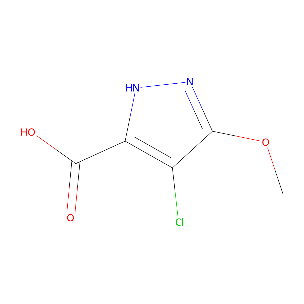 4-chloro-5-methoxy-2H-pyrazole-3-carboxylic acid molecular structure, CAS 1934363-63-9