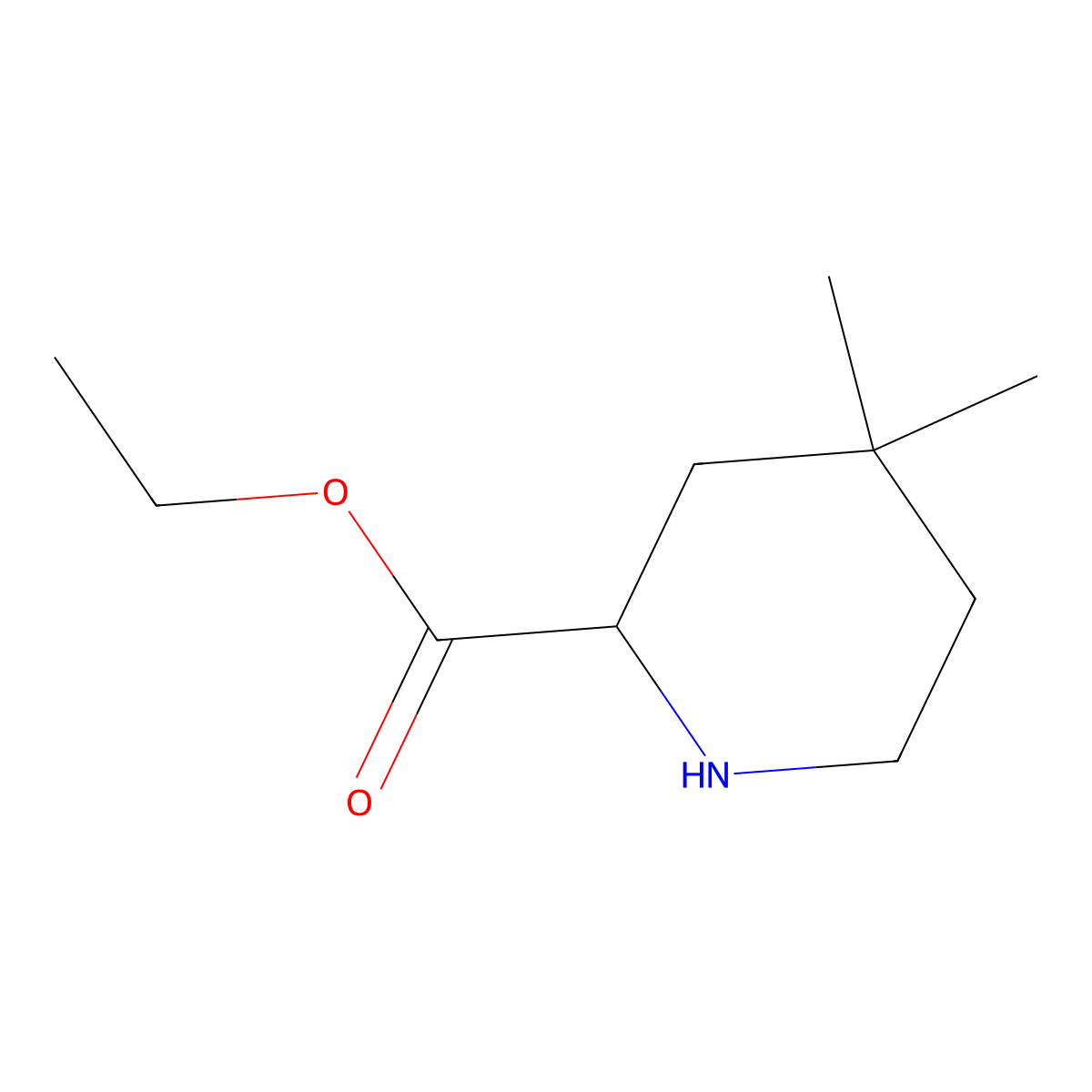 Ethyl 4,4-dimethylpiperidine-2-carboxylate molecular structure, CAS 1934367-19-7