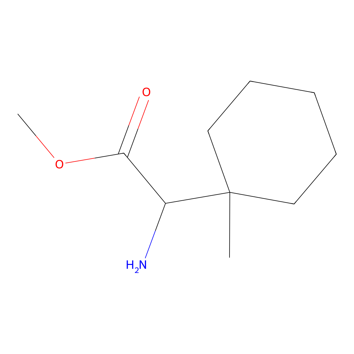 Methyl 2-amino-2-(1-methylcyclohexyl)acetate molecular structure, CAS 1934367-31-3