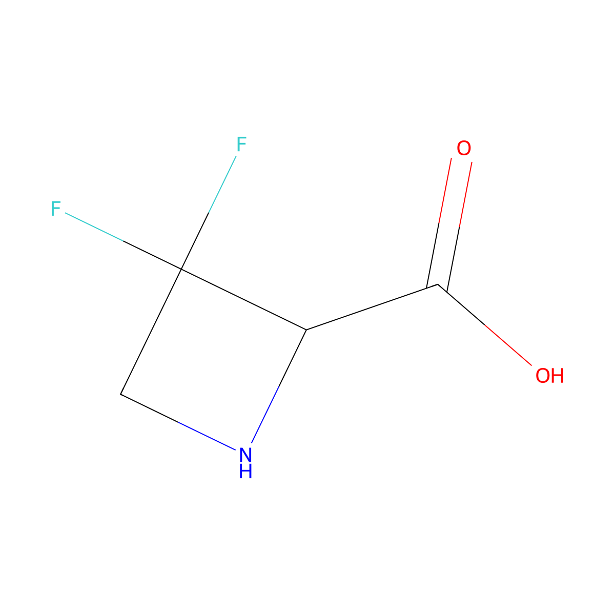 3,3-Difluoroazetidine-2-carboxylic acid molecular structure, CAS 1934371-31-9