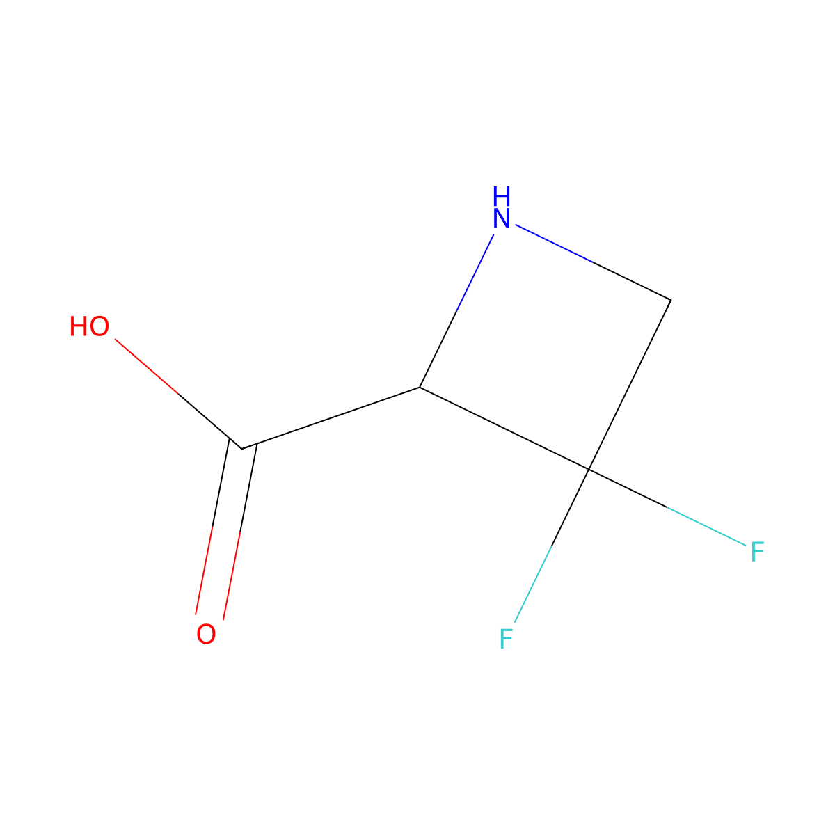 3,3-Difluoroazetidine-2-carboxylic acid molecular structure, CAS 1934371-31-9