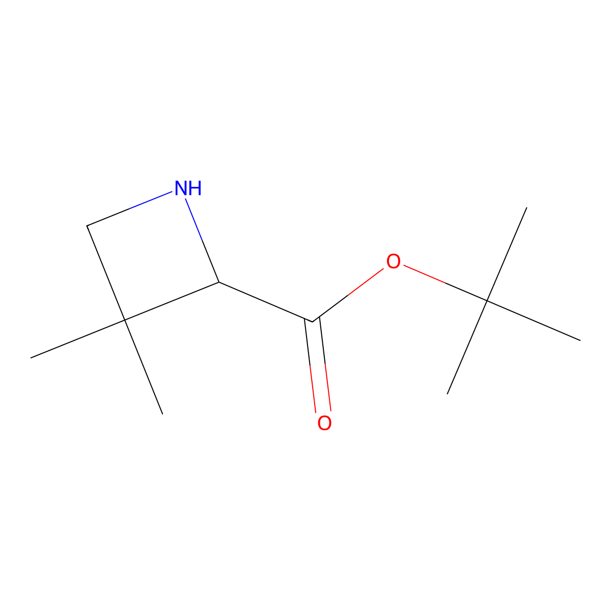 Tert-butyl 3,3-dimethylazetidine-2-carboxylate molecular structure, CAS 1934372-68-5