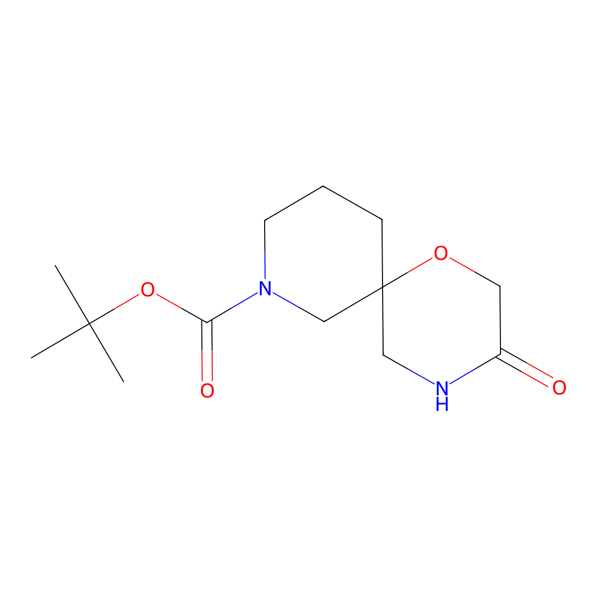 Tert-butyl 3-oxo-1-oxa-4,8-diazaspiro[5.5]undecane-8-carboxylate molecular structure, CAS 1934372-73-2