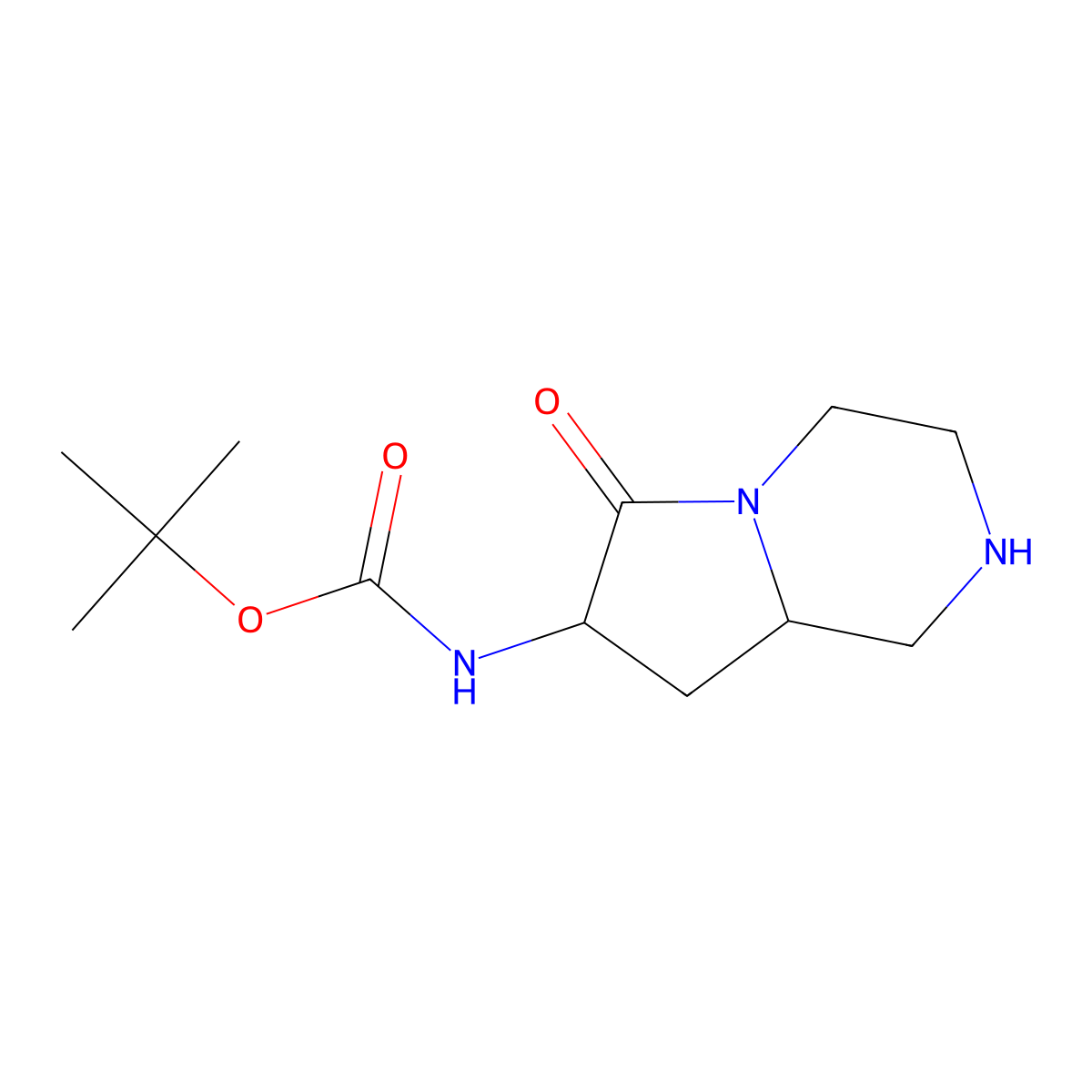 tert-butyl N-{6-oxo-octahydropyrrolo[1,2-a]piperazin-7-yl}carbamate molecular structure, CAS 1934374-11-4