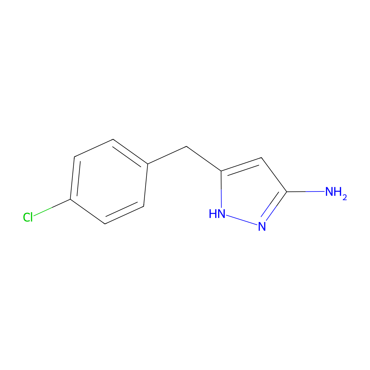 3-(4-Chlorobenzyl)-1H-pyrazol-5-amine molecular structure, CAS 1934374-15-8