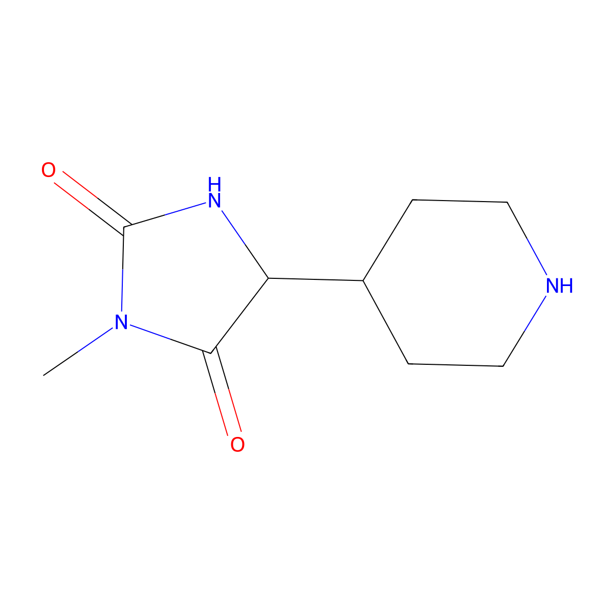 3-Methyl-5-(piperidin-4-yl)imidazolidine-2,4-dione molecular structure, CAS 1934374-98-7
