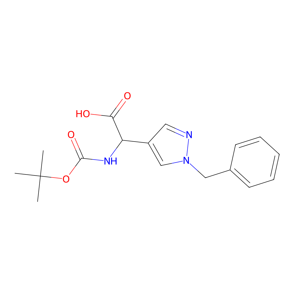 2-(1-benzyl-1H-pyrazol-4-yl)-2-{[(tert-butoxy)carbonyl]amino}acetic acid molecular structure, CAS 1934375-00-4