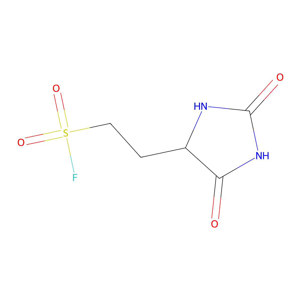 2-(2,5-Dioxoimidazolidin-4-yl)ethane-1-sulfonyl fluoride molecular structure, CAS 1934376-72-3