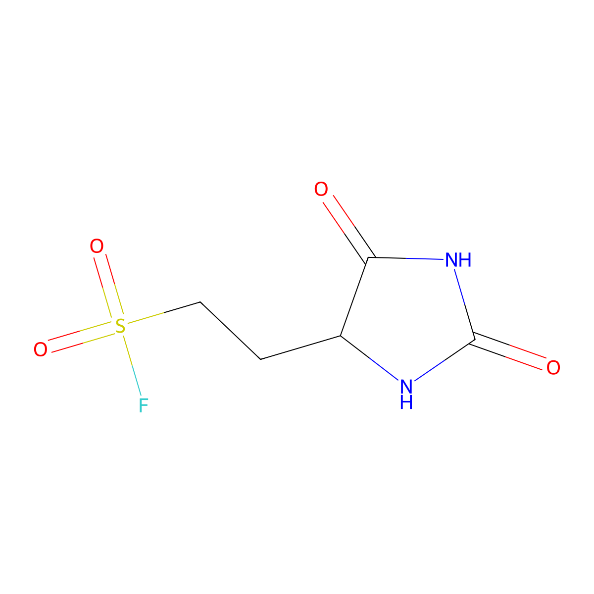 2-(2,5-Dioxoimidazolidin-4-yl)ethane-1-sulfonyl fluoride molecular structure, CAS 1934376-72-3