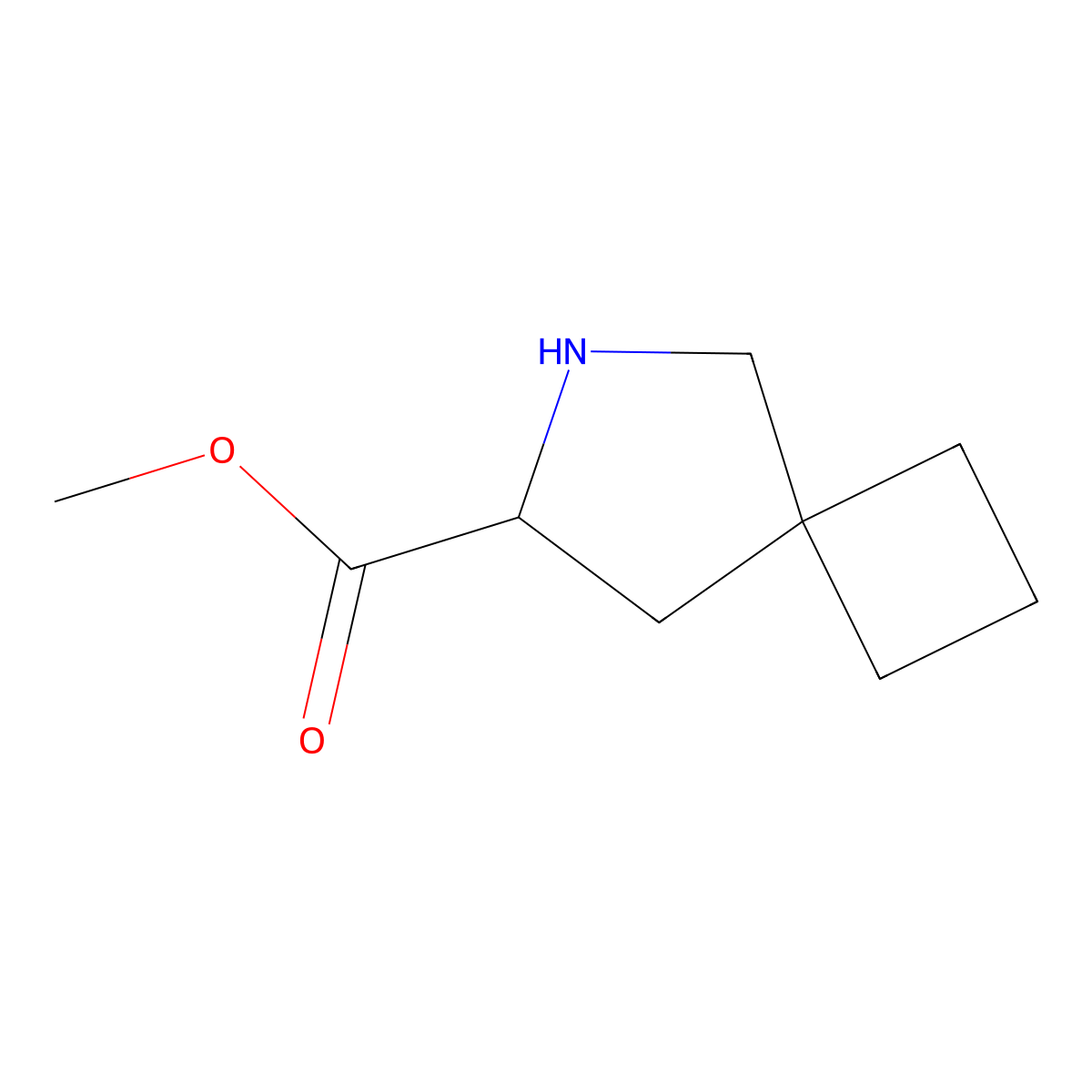 Methyl 6-azaspiro[3.4]octane-7-carboxylate molecular structure, CAS 1934378-67-2