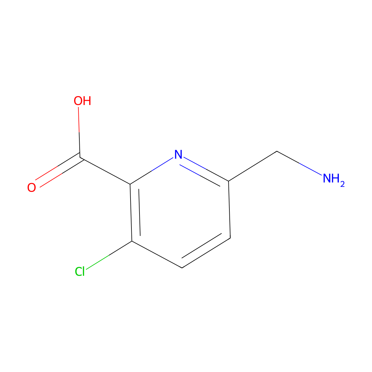 6-(Aminomethyl)-3-chloropyridine-2-carboxylic acid molecular structure, CAS 1934379-17-5