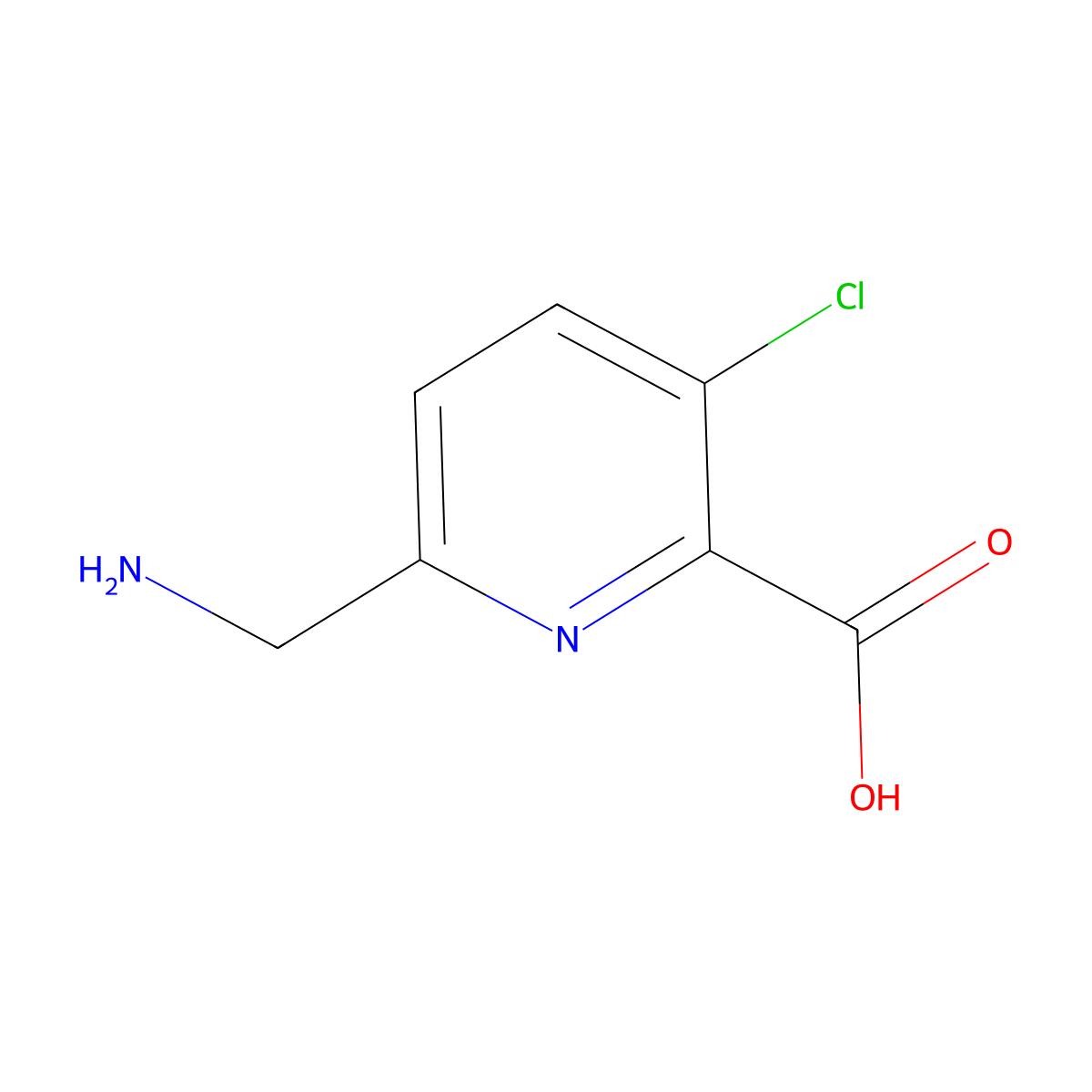 6-(Aminomethyl)-3-chloropyridine-2-carboxylic acid molecular structure, CAS 1934379-17-5