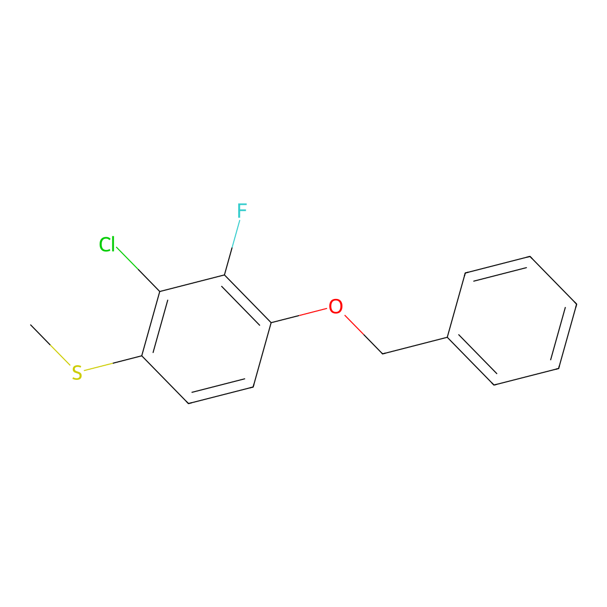 (4-(Benzyloxy)-2-chloro-3-fluorophenyl)(methyl)sulfane molecular structure, CAS 1934380-02-5