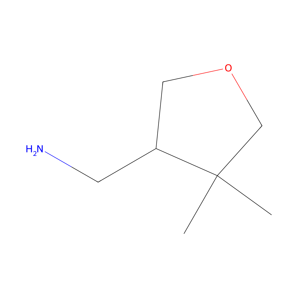 1-(4,4-Dimethyloxolan-3-yl)methanamine molecular structure, CAS 1934385-36-0