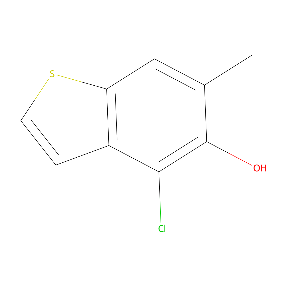 4-Chloro-6-methyl-1-benzothiophen-5-ol molecular structure, CAS 1934387-18-4