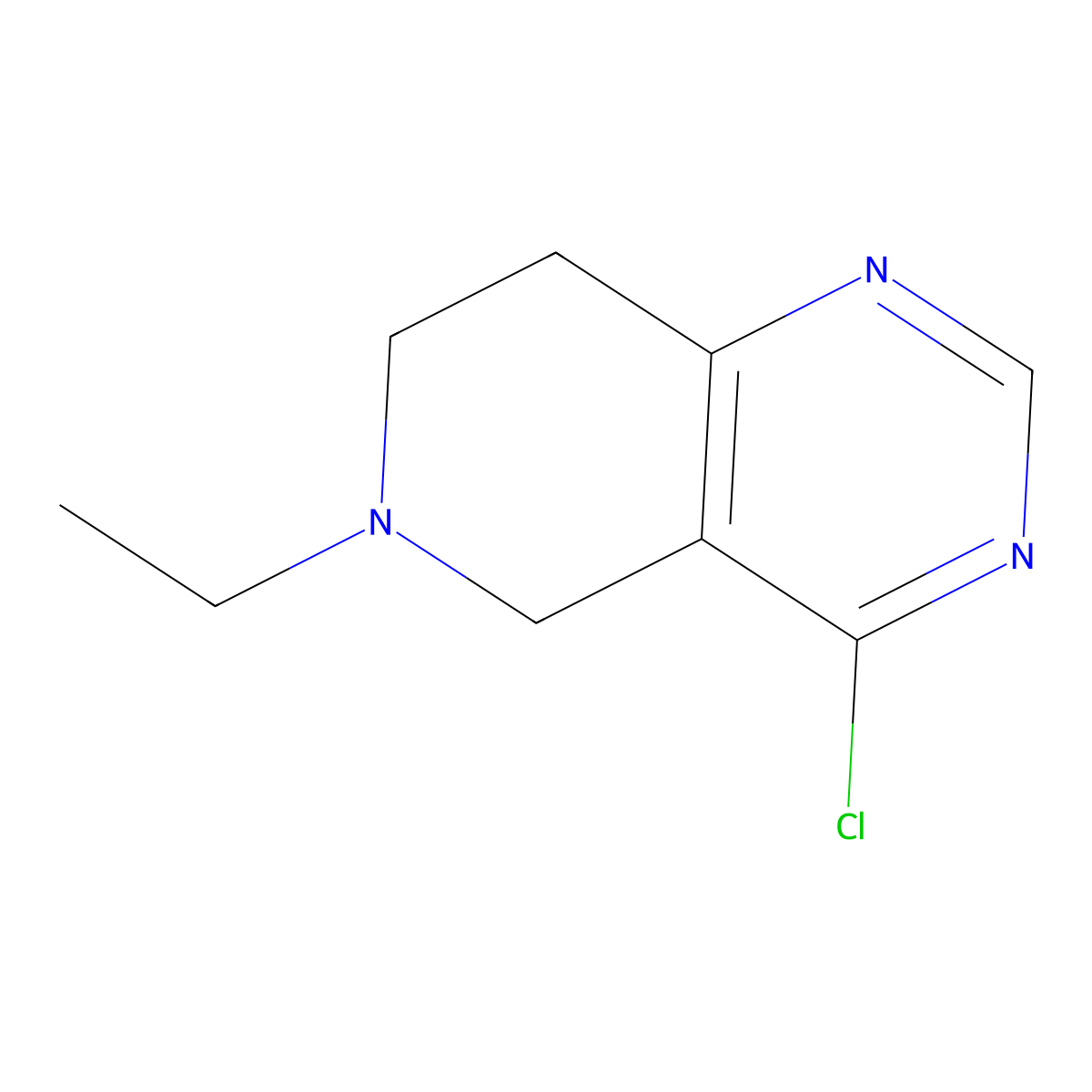 4-chloro-6-ethyl-5H,6H,7H,8H-pyrido[4,3-d]pyrimidine molecular structure, CAS 1934390-70-1