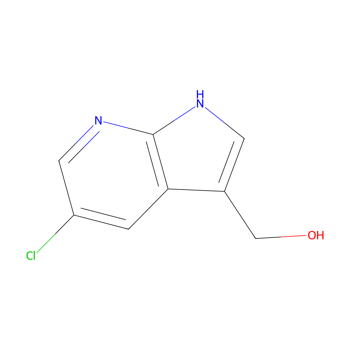 (5-Chloro-1H-pyrrolo[2,3-b]pyridin-3-yl)methanol molecular structure, CAS 1934391-22-6