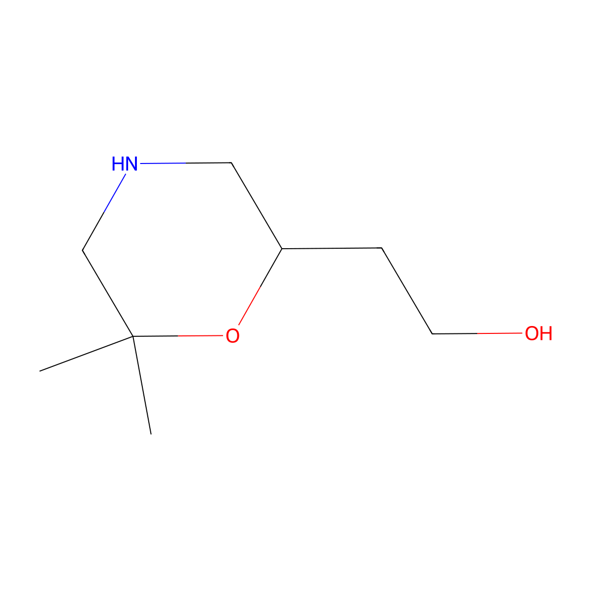 2-(6,6-Dimethylmorpholin-2-yl)ethan-1-ol molecular structure, CAS 1934391-28-2