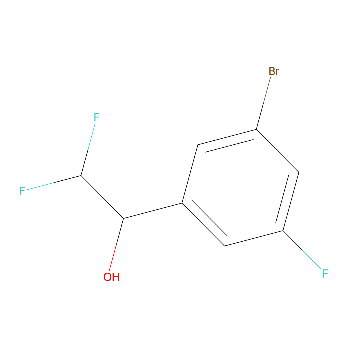 1-(3-Bromo-5-fluorophenyl)-2,2-difluoroethan-1-ol molecular structure, CAS 1934391-72-6