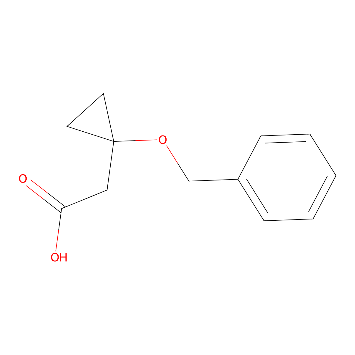 2-(1-(Benzyloxy)cyclopropyl)acetic acid molecular structure, CAS 1934391-95-3