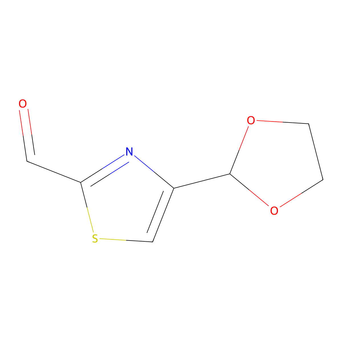 4-(1,3-Dioxolan-2-yl)-1,3-thiazole-2-carbaldehyde molecular structure, CAS 1934392-21-8