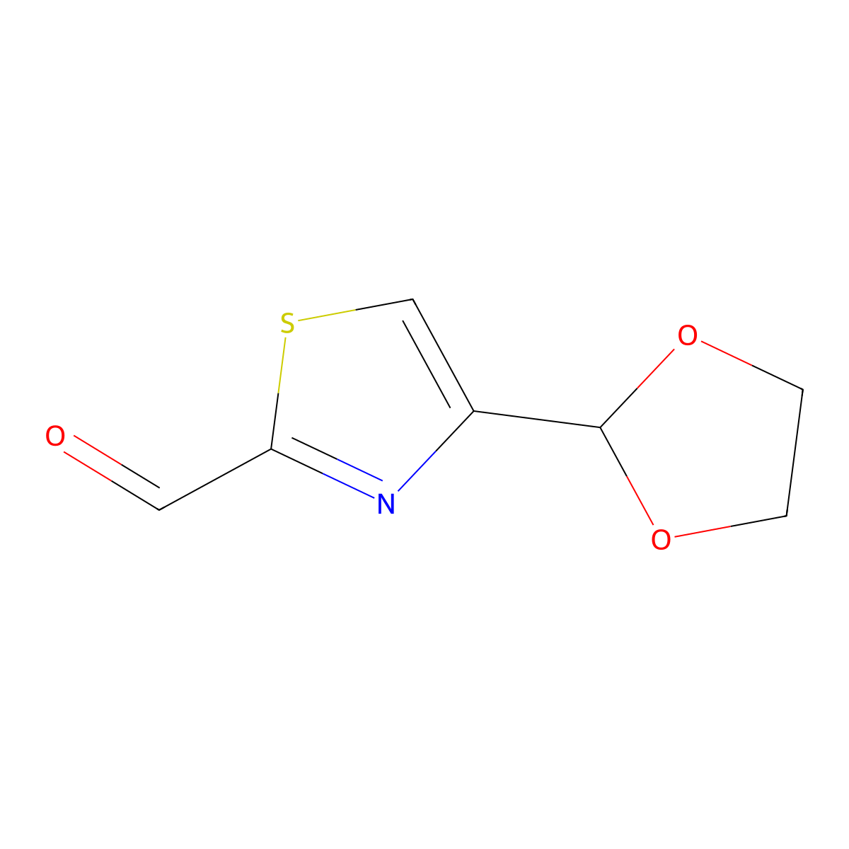 4-(1,3-Dioxolan-2-yl)-1,3-thiazole-2-carbaldehyde molecular structure, CAS 1934392-21-8