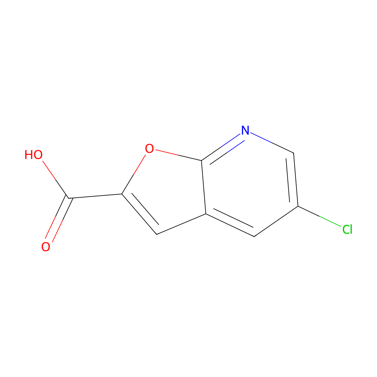 5-Chlorofuro[2,3-b]pyridine-2-carboxylic acid molecular structure, CAS 1934394-50-9