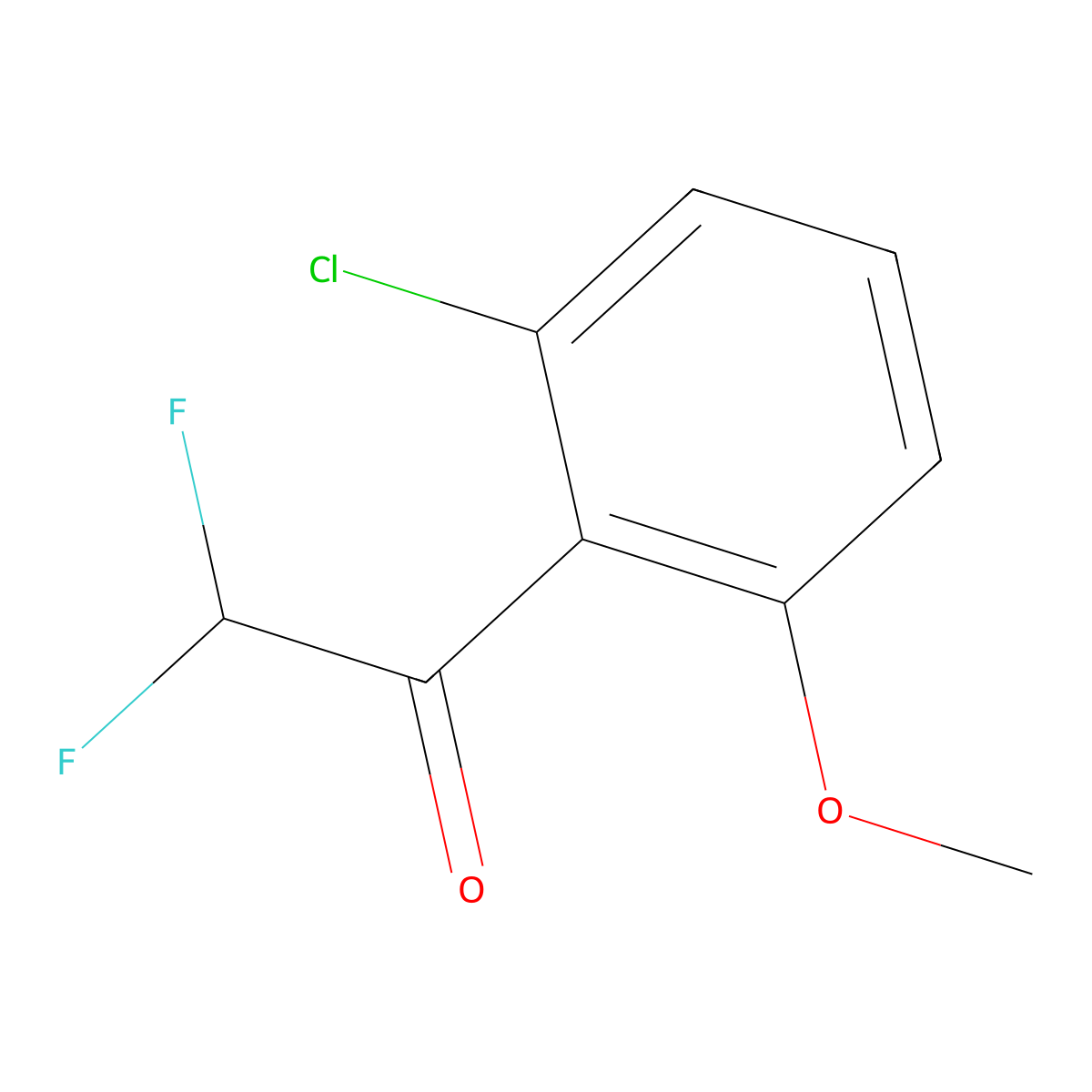 1-(2-Chloro-6-methoxyphenyl)-2,2-difluoroethan-1-one molecular structure, CAS 1934396-03-8