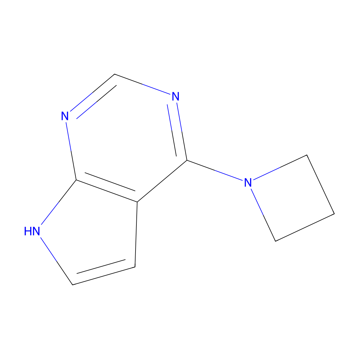 1-{7H-pyrrolo[2,3-d]pyrimidin-4-yl}azetidine molecular structure, CAS 1934398-52-3