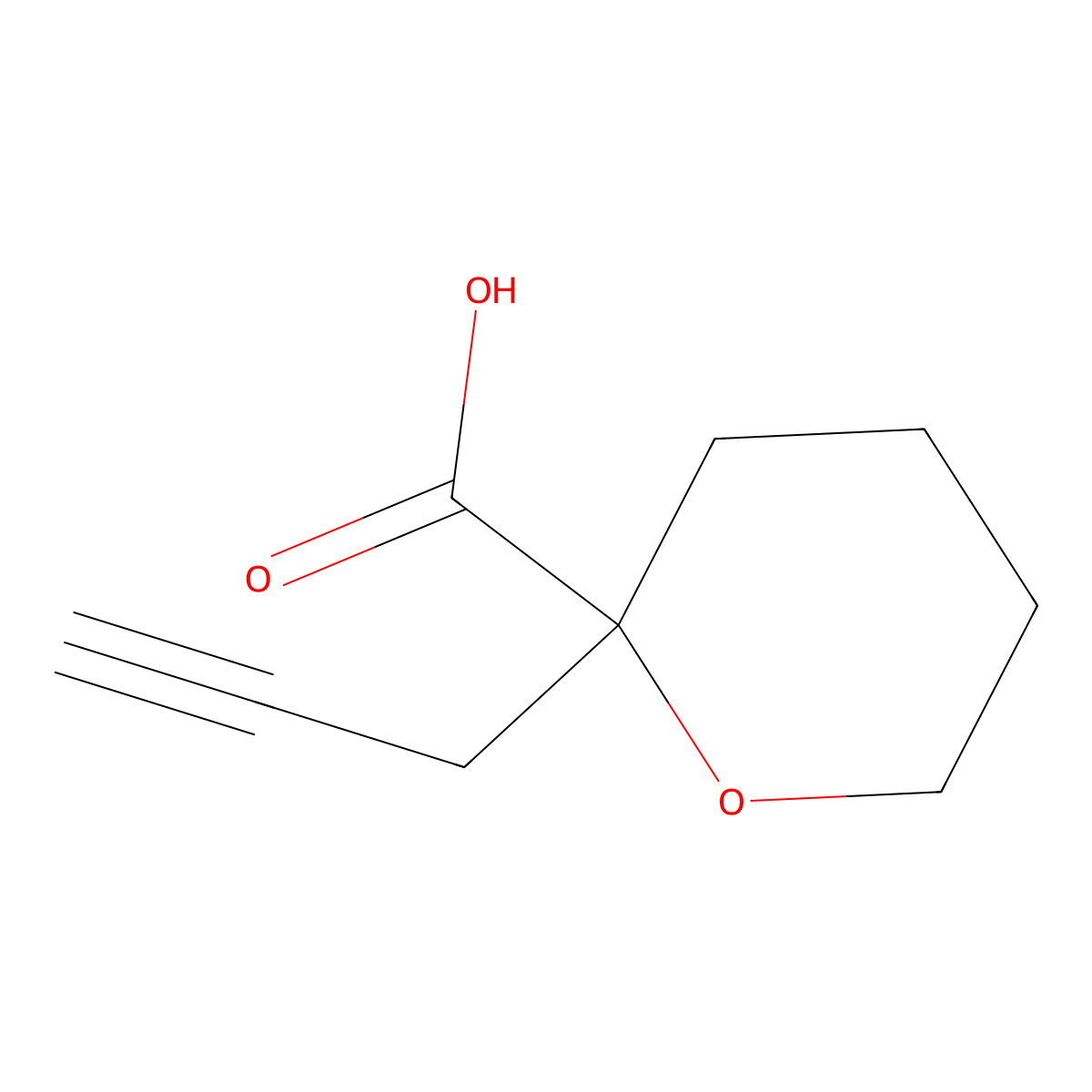 2-(Prop-2-yn-1-yl)oxane-2-carboxylic acid molecular structure, CAS 1934399-31-1